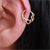 14 Ayar Altın İç İçe Kıvrımlı Halka Tragus Piercing