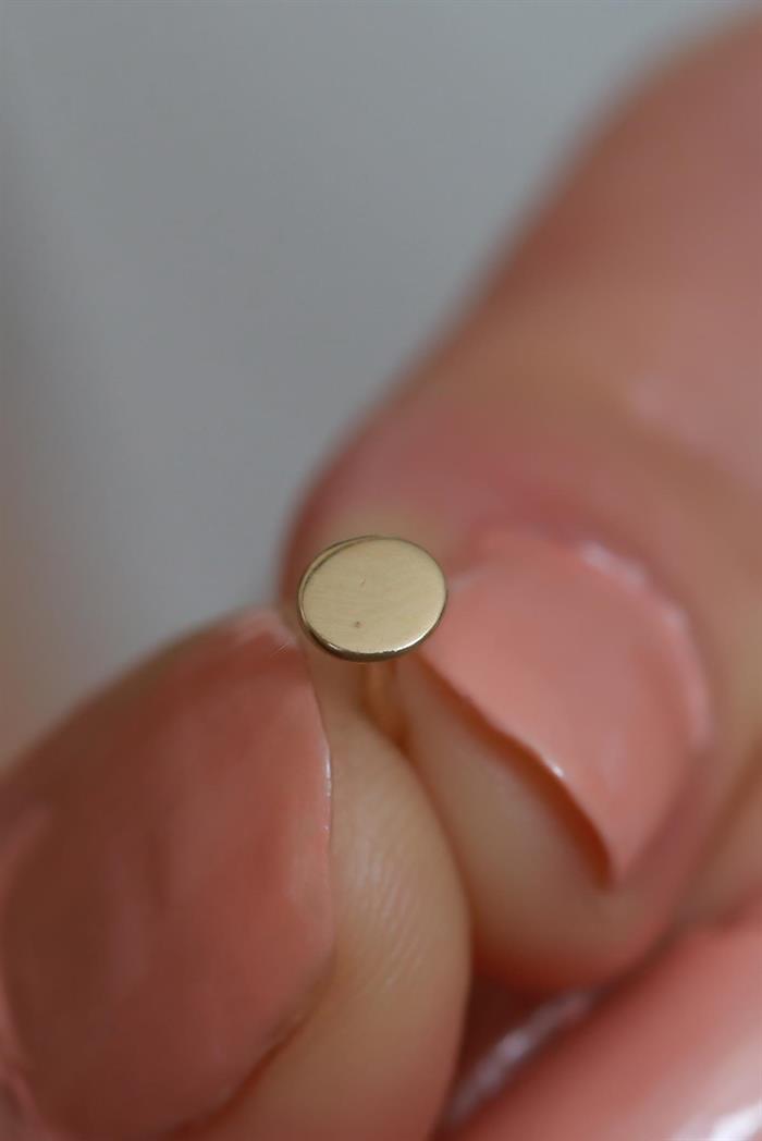 14K Solid Gold Mini Round Tragus Piercing