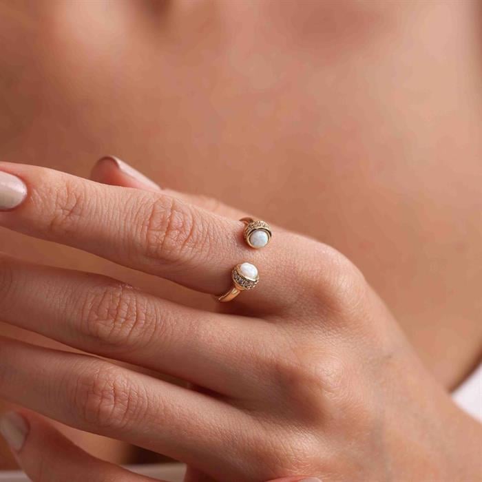 14 Ayar Altın Opal Glow Yüzük