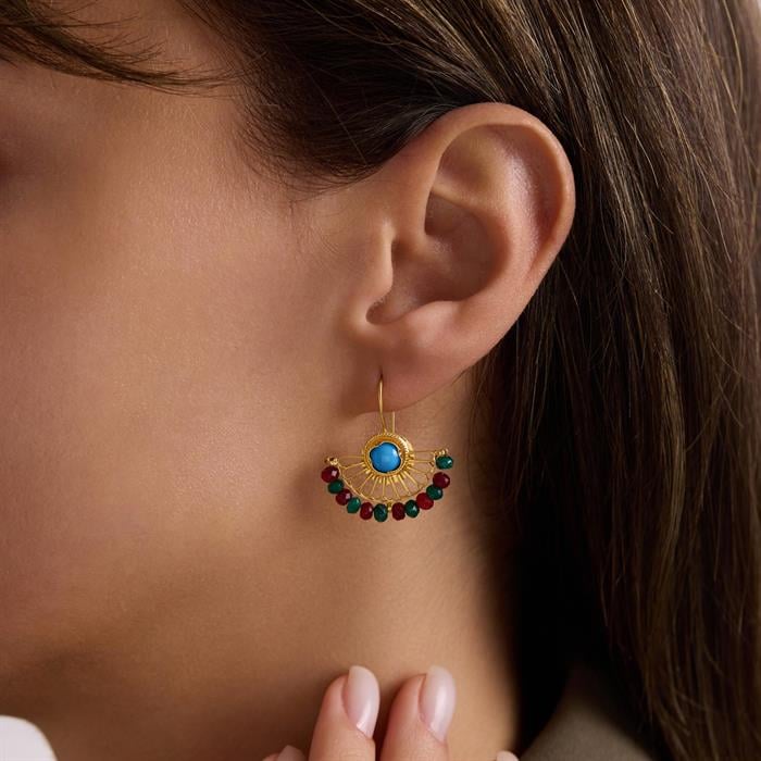 14 Carat Gold Color Fan Earrings