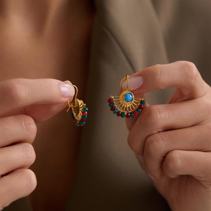 14 Carat Gold Color Fan Earrings