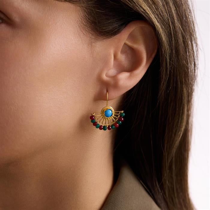 14 Carat Gold Color Fan Earrings