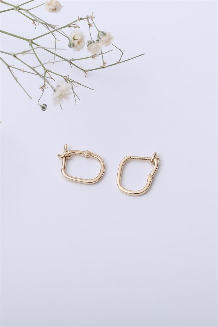 14K Solid Gold Simple Mini Clip Earring