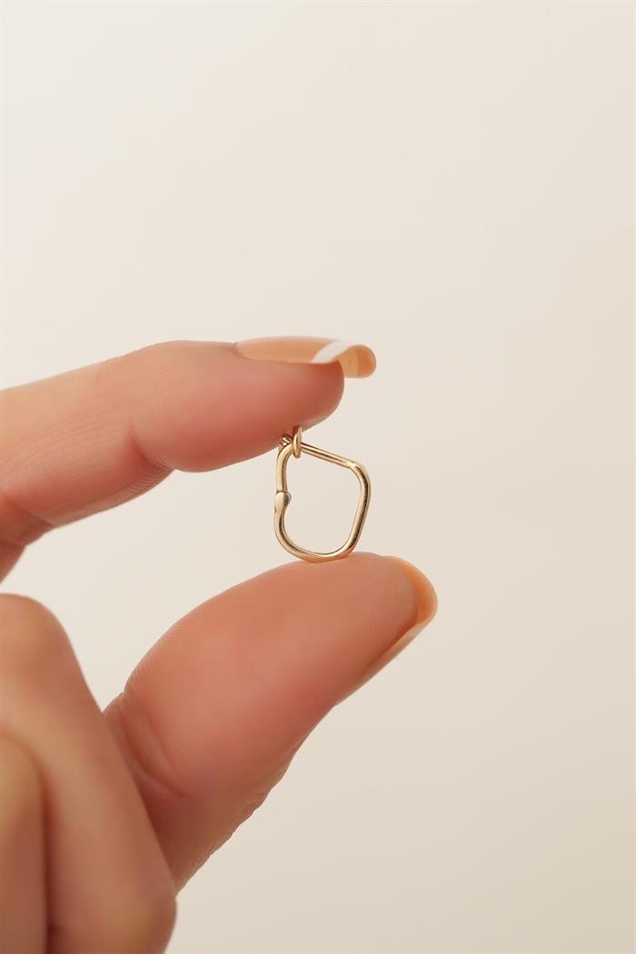14K Solid Gold Simple Mini Clip Earring