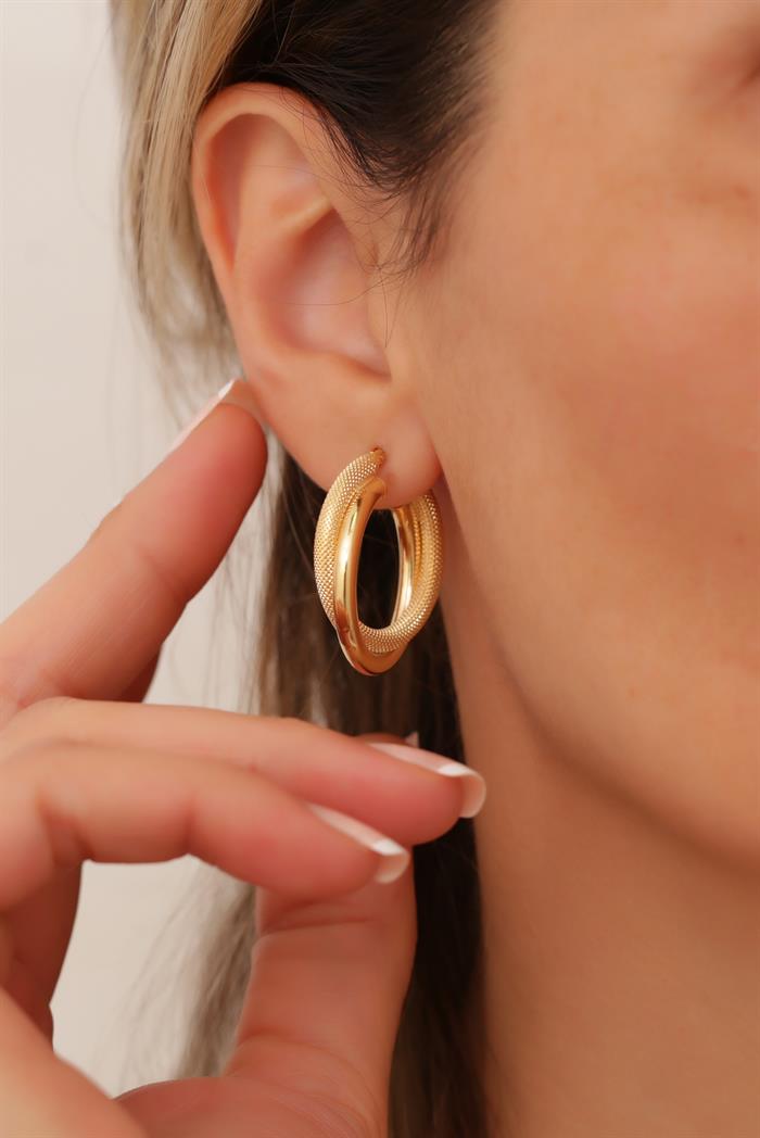 14K Solid Gold Spiral Hoop Earrings