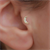 14 Ayar Altın Taşlı Hilal Tragus Piercing