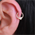 14 Ayar Altın Taşlı Kalp Halka Tragus Piercing
