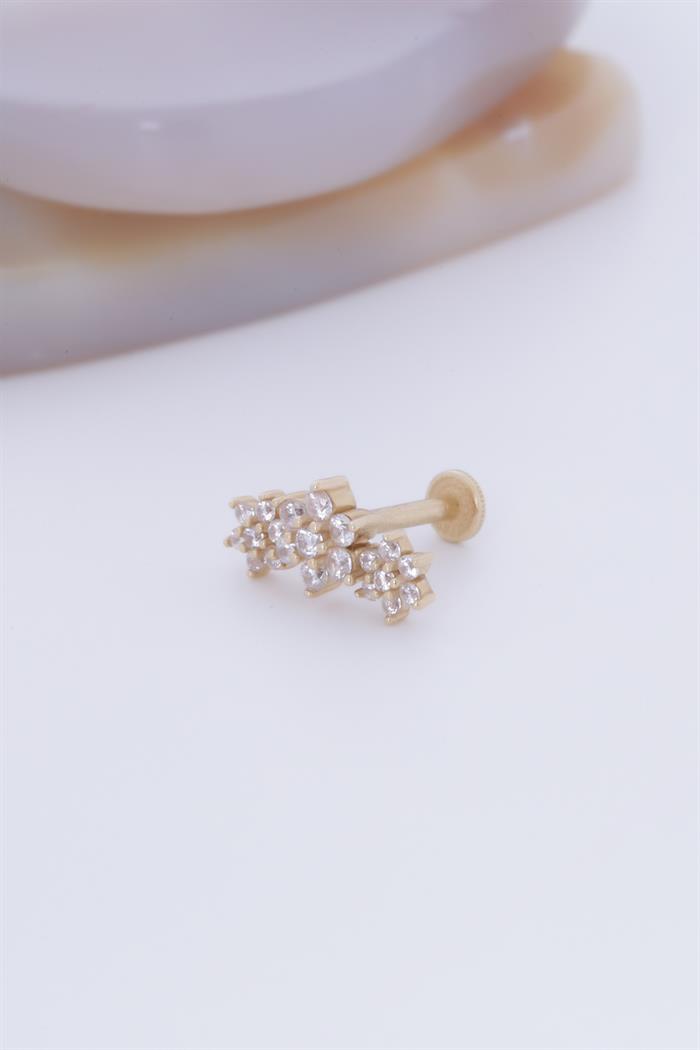 14 Ayar Altın Taşlı Tragus