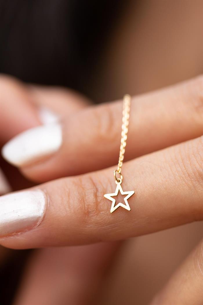 Soft Star Earrings with 14K Solid Gold Chain