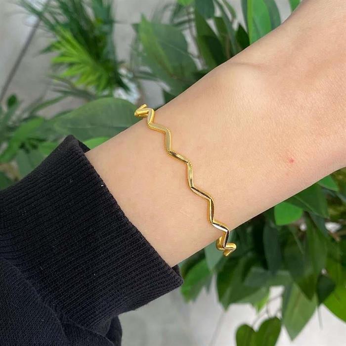 9 Gram 22 Ayar Yatırımlık Zigzag Ajda Bilezik