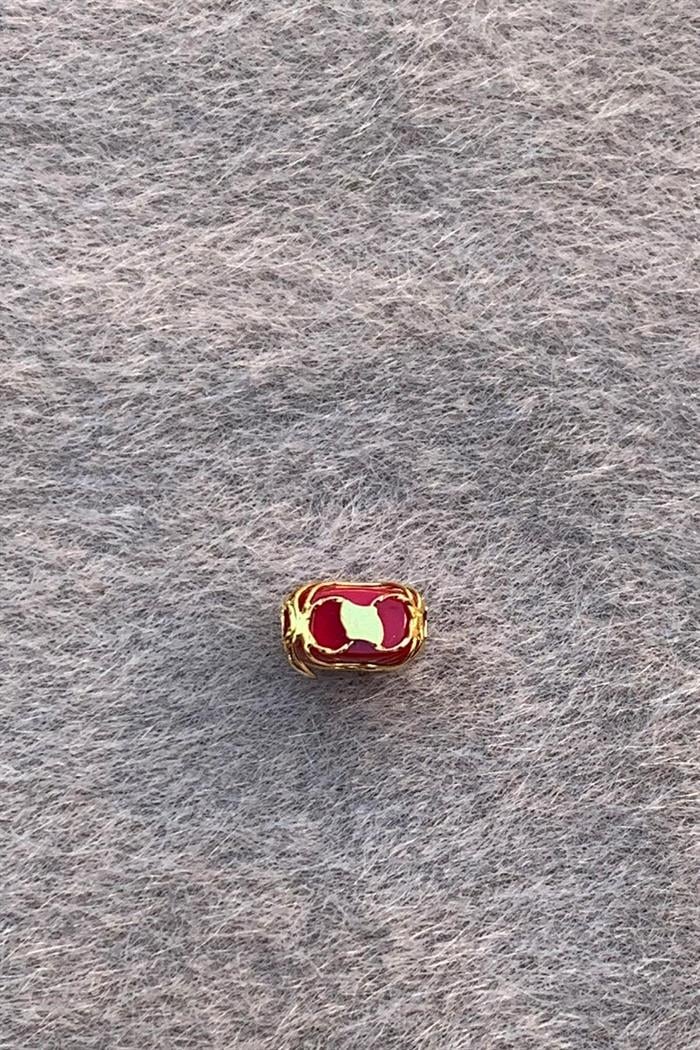 Gold Claret Red Small Size Filigree Hülyam Boncuk