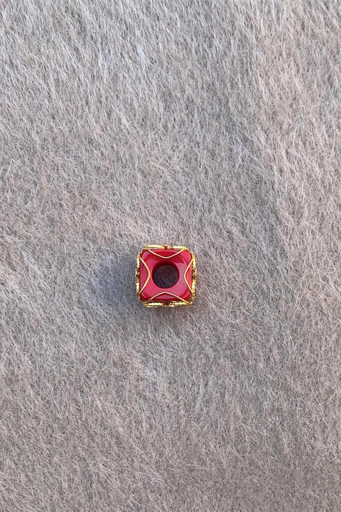 Gold Claret Red Star Medium Size Filigree Hülyam Boncuk