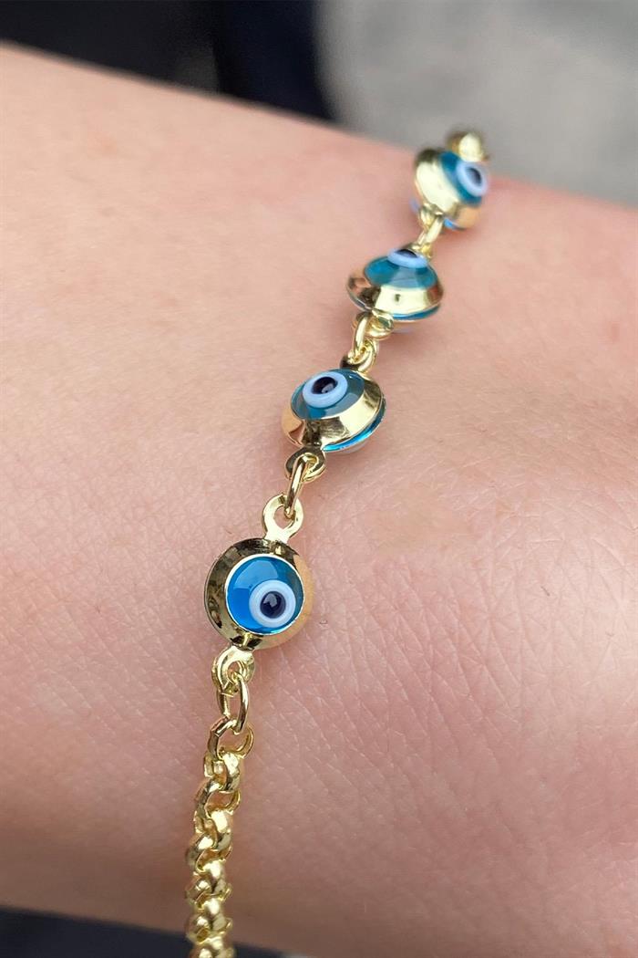  Gold Blue Enameled Bonibon Children's Tag