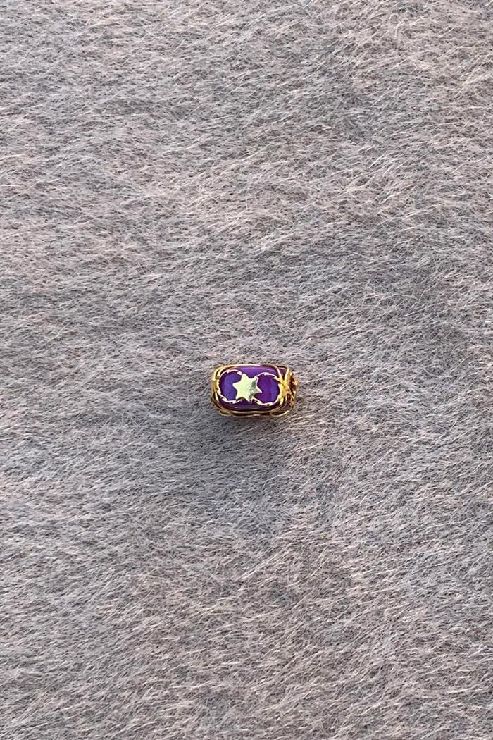 Gold Purple Small Size Filigree Hulyam Beads