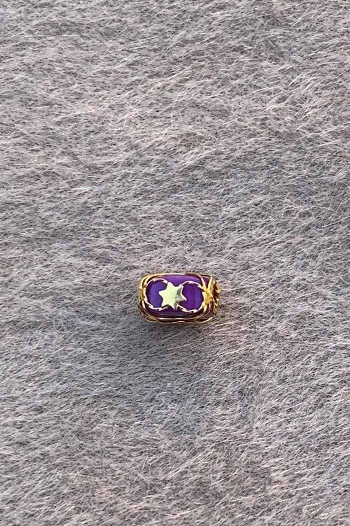 Gold Purple Small Size Filigree Hulyam Beads