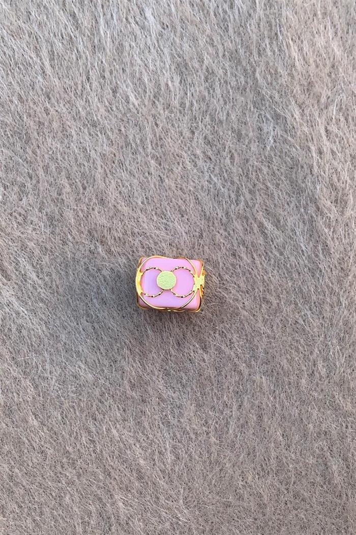 Golden Pink Medium Size Filigree Hülyam Beads
