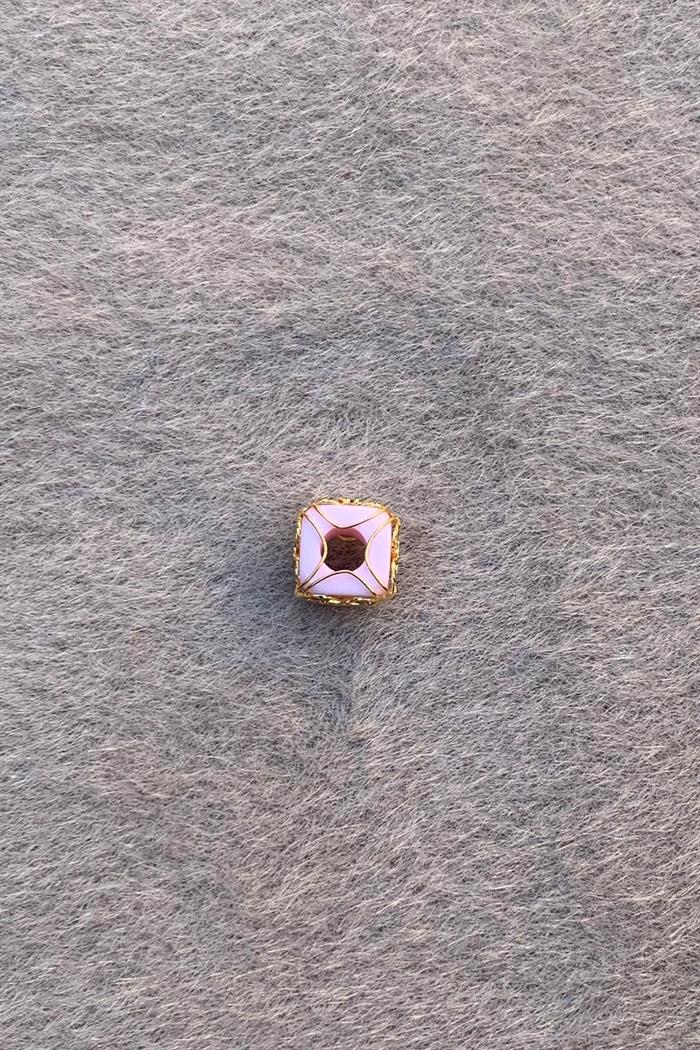 Gold Pink Star Small Size Filigree Hülyam Beads