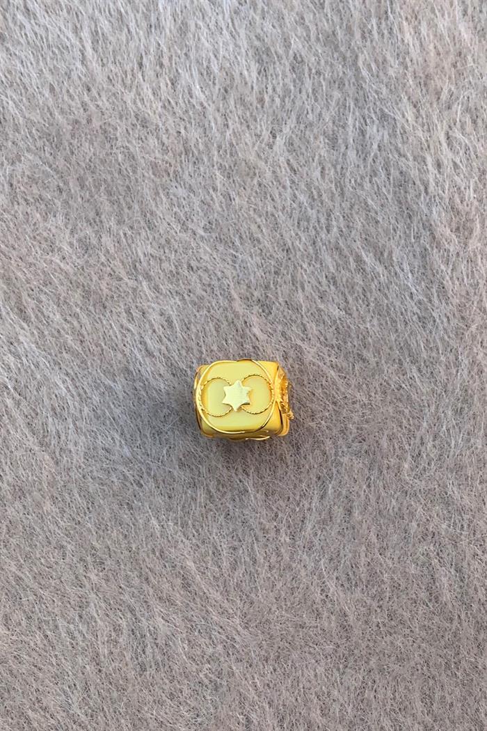 Golden Yellow Star Medium Size Filigree Hülyam Boncuk