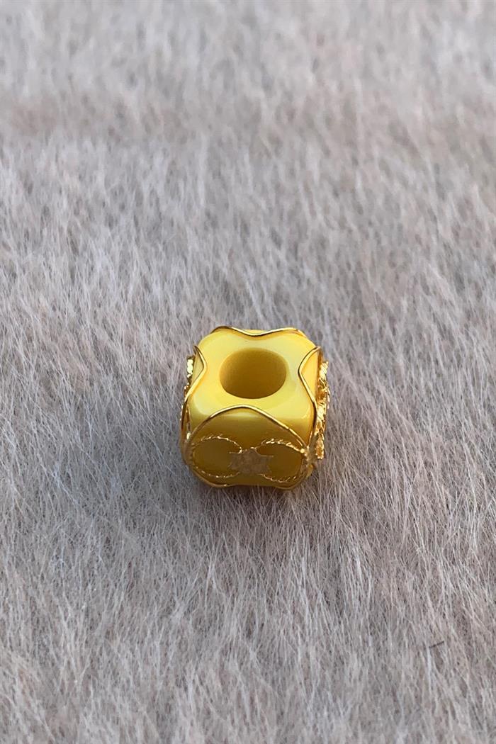 Golden Yellow Star Medium Size Filigree Hülyam Boncuk