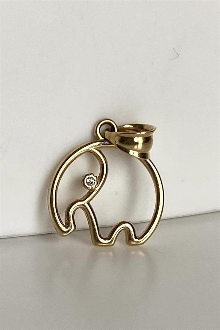 Gold Soft Elephant Pendant