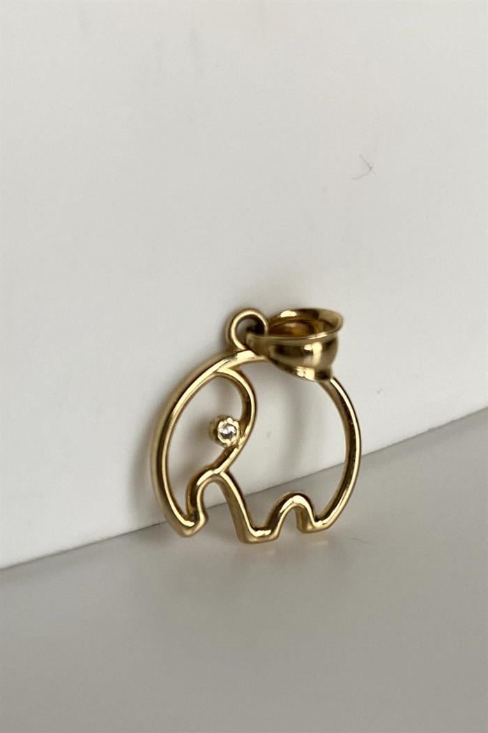 Gold Soft Elephant Pendant