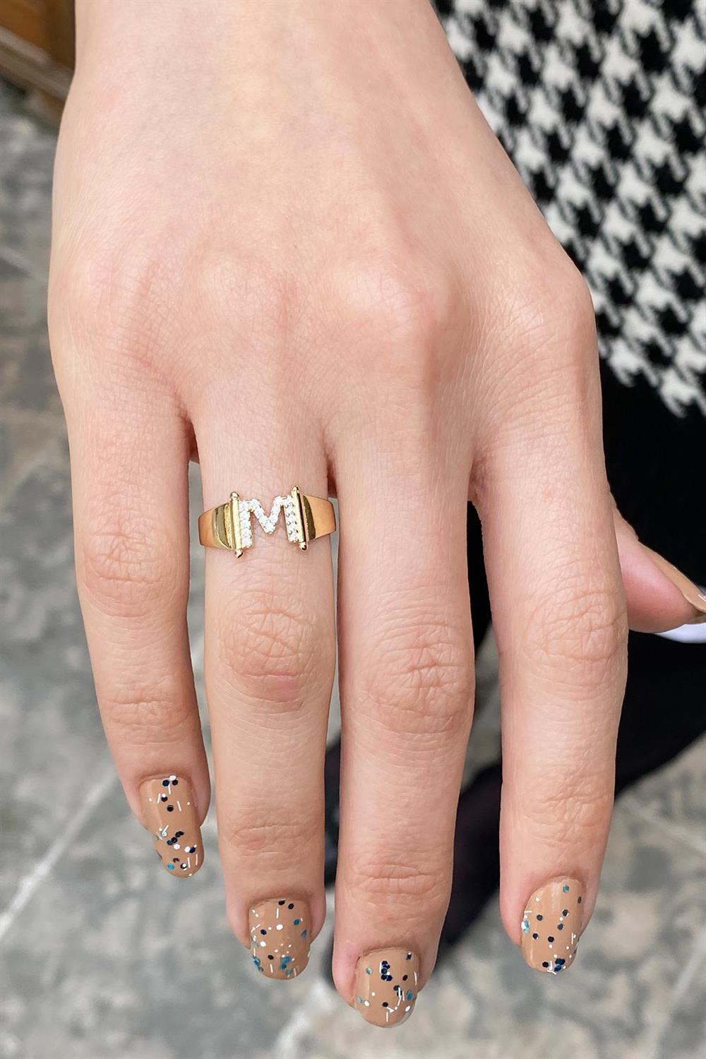 Chunky Letter Rings Womens Custom Rings Handmade Jewelry Personalized Gift  FREE International Shipping - Etsy | Letter ring, Initial ring, Gold ring  designs