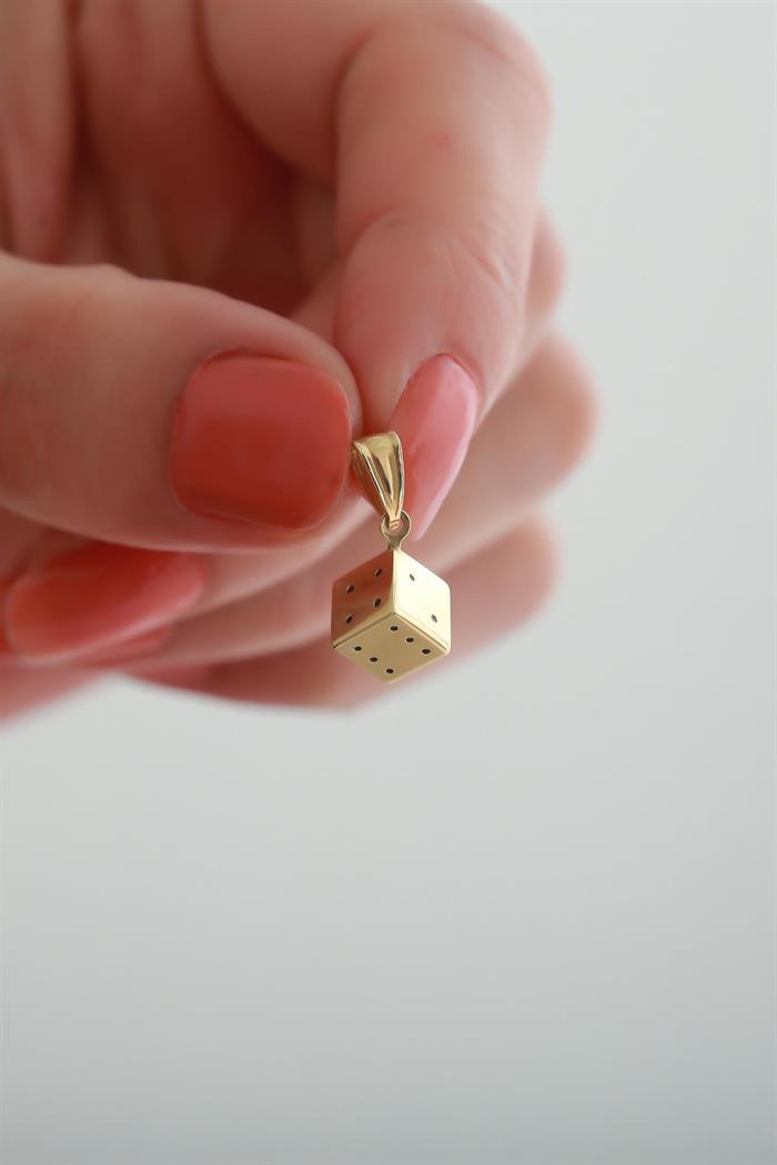 Gold Dice Pendant