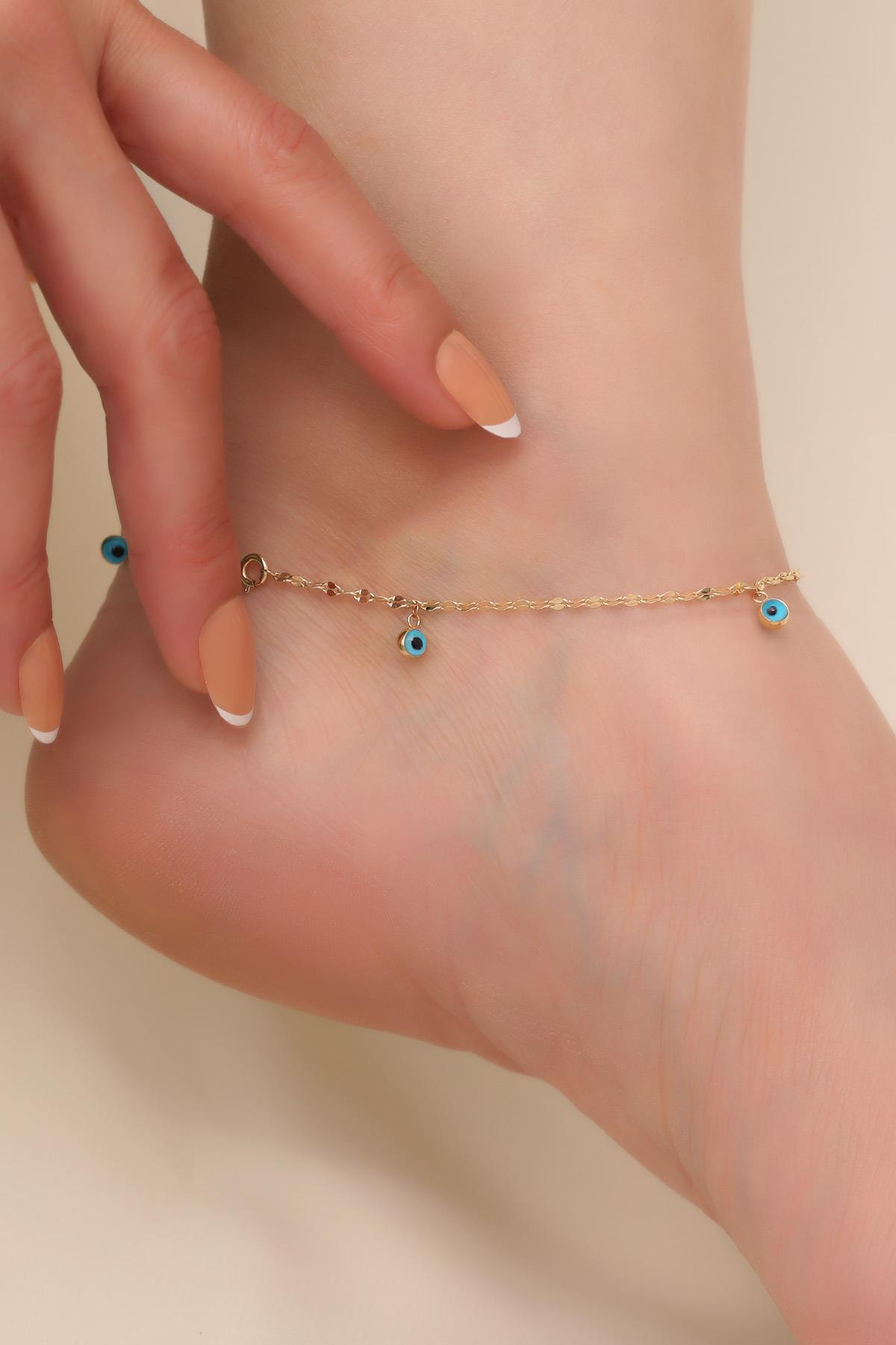  14 Ayar Mini Gözlü Aynalı Halhal