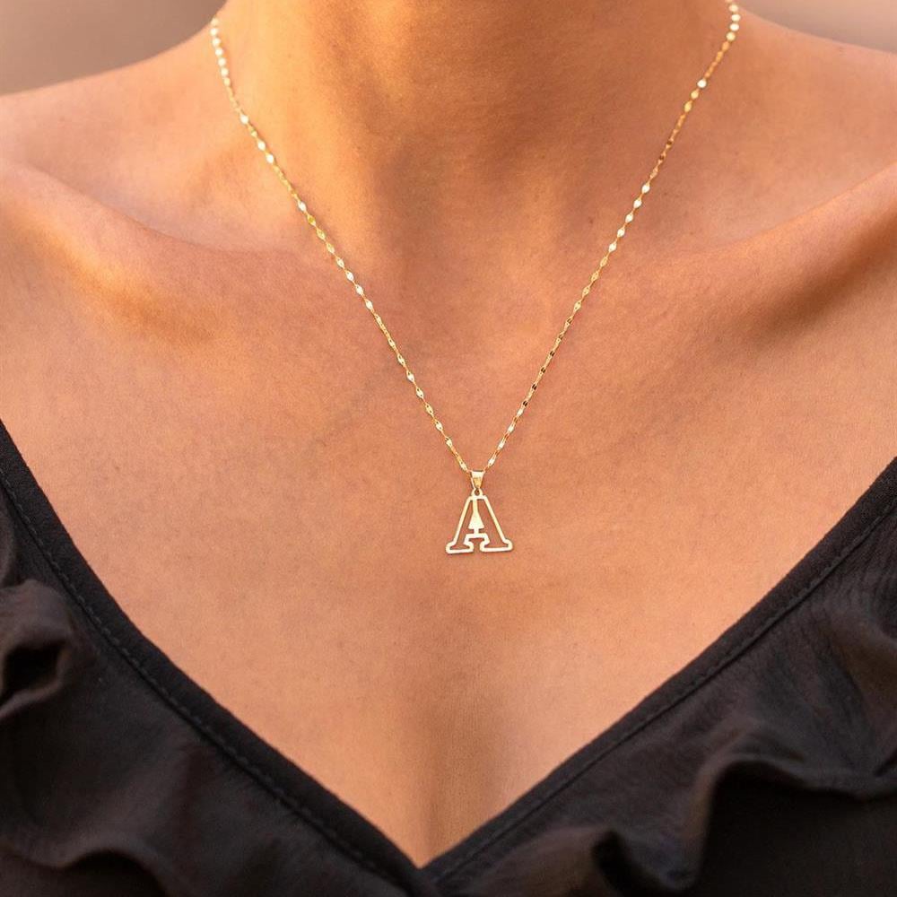 14 Ayar Altın A Harf Soft Kolye