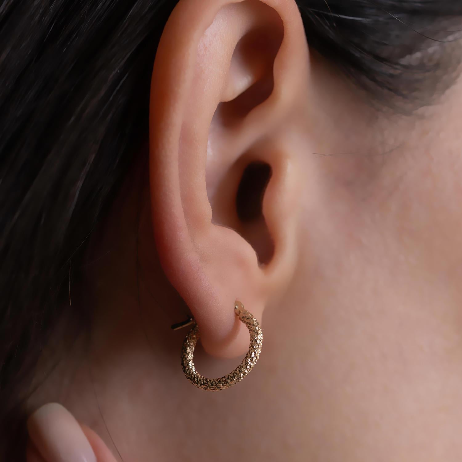 14 Ayar Altın Halka Küpe 1,4 mm