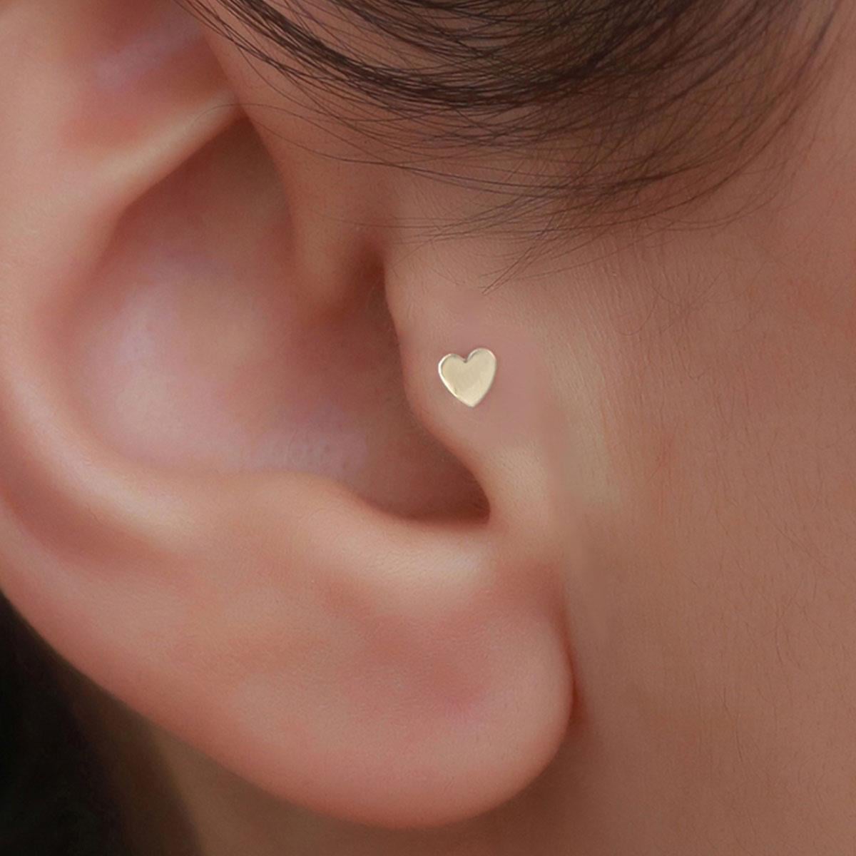 14 Ayar Altın Kalp Tragus Piercing
