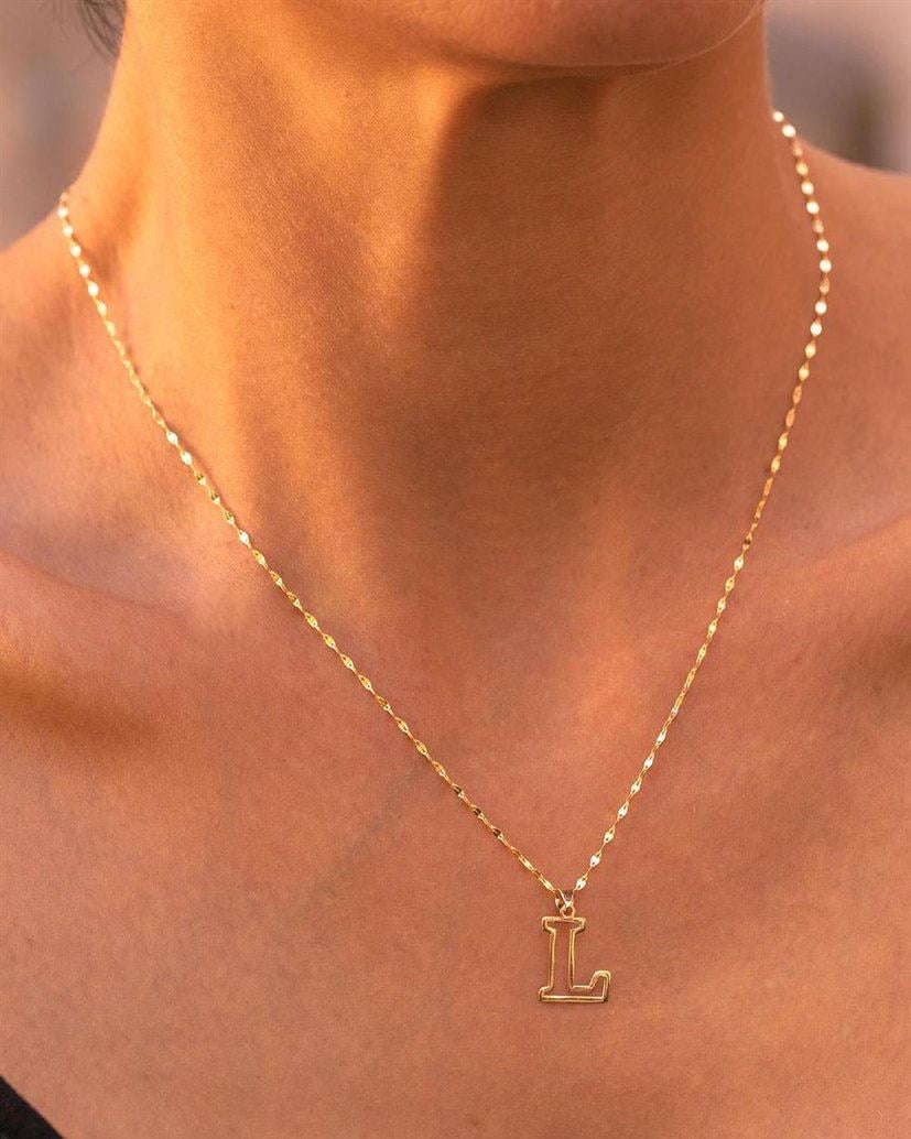 14 Ayar Altın L Harf Soft Kolye