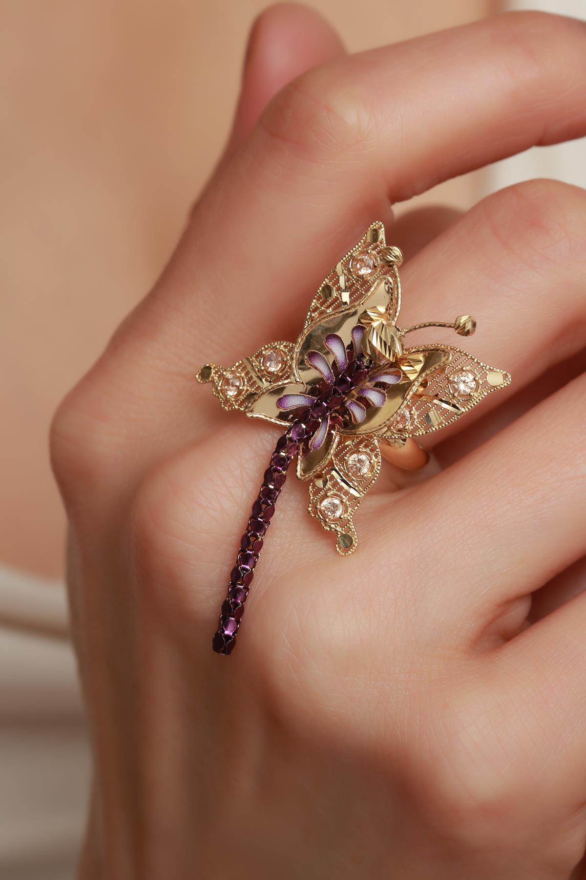 Purple shop butterfly ring