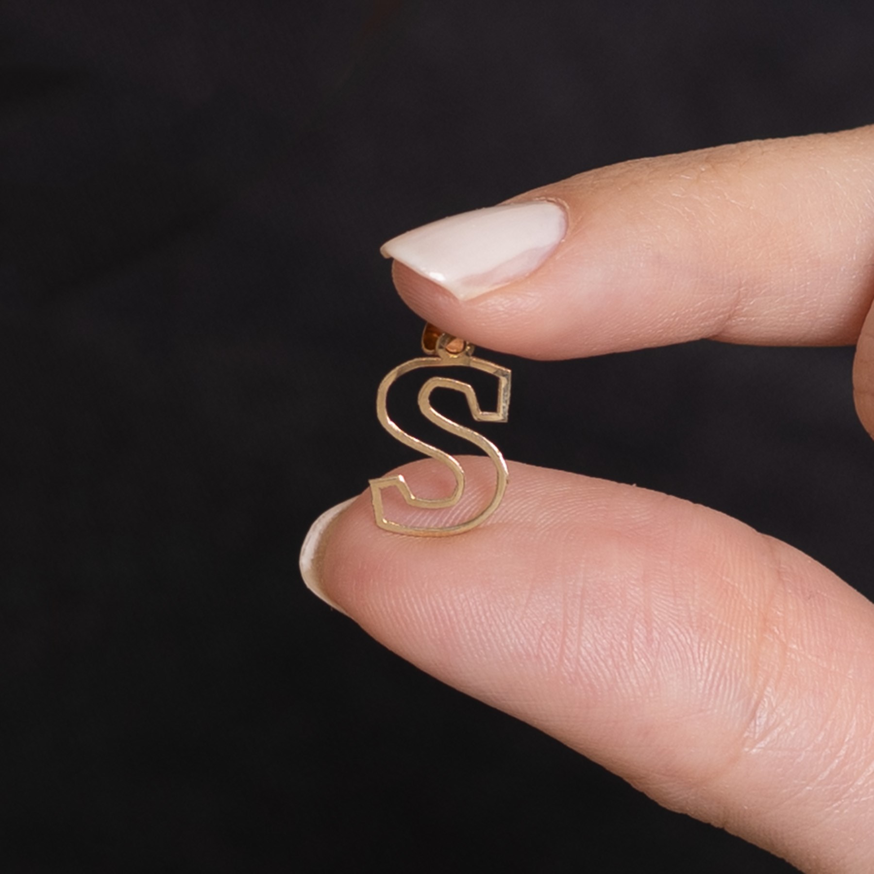 14 Ayar Altın S Harf Soft Kolye Ucu