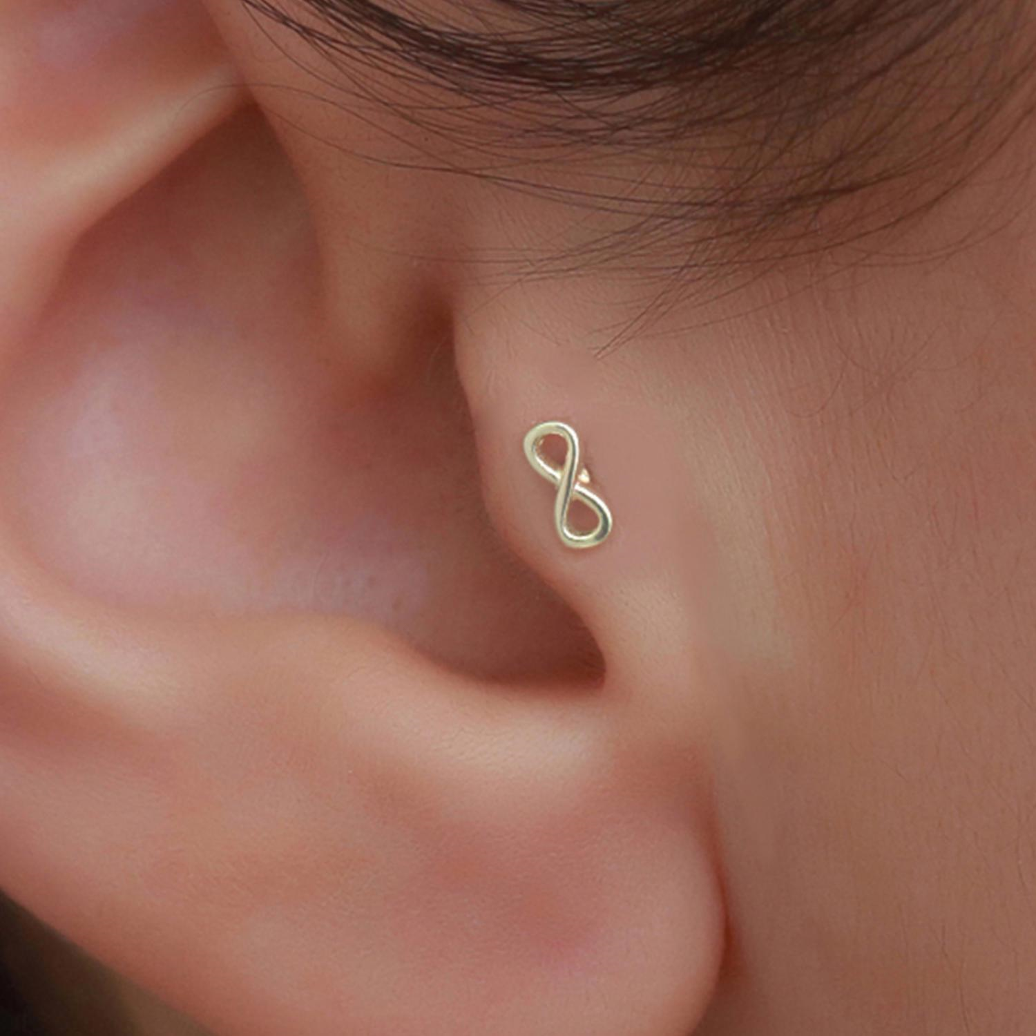 14 Ayar Altın Sonsuzluk Figürlü  Tragus Piercing