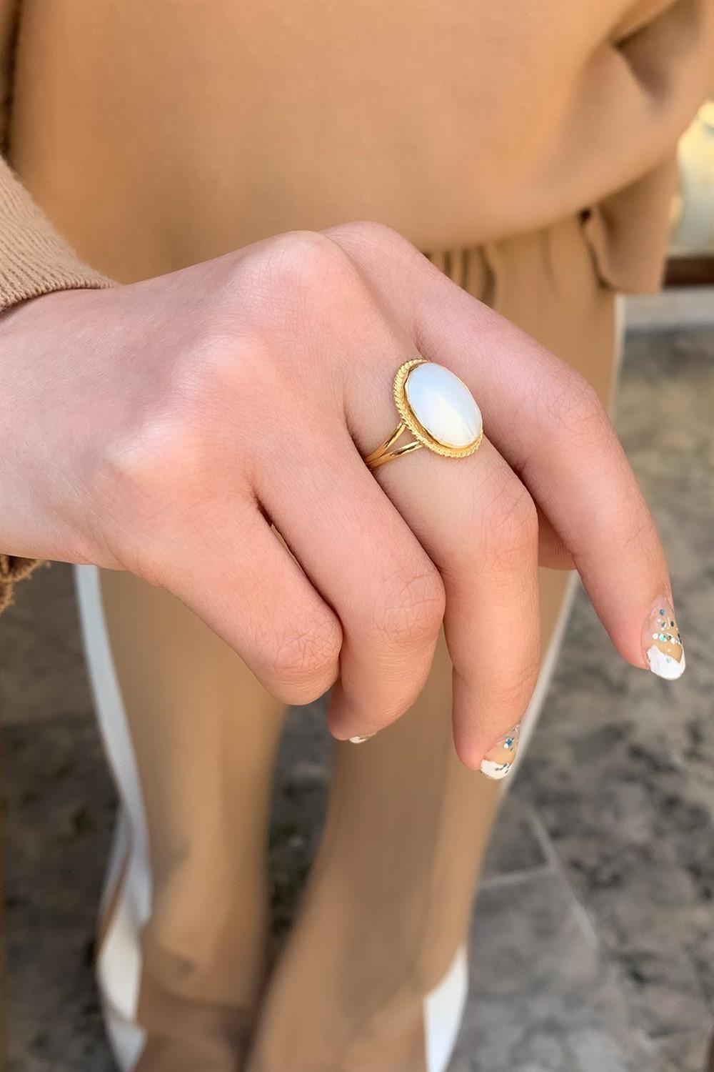 Oval cheap pearl ring