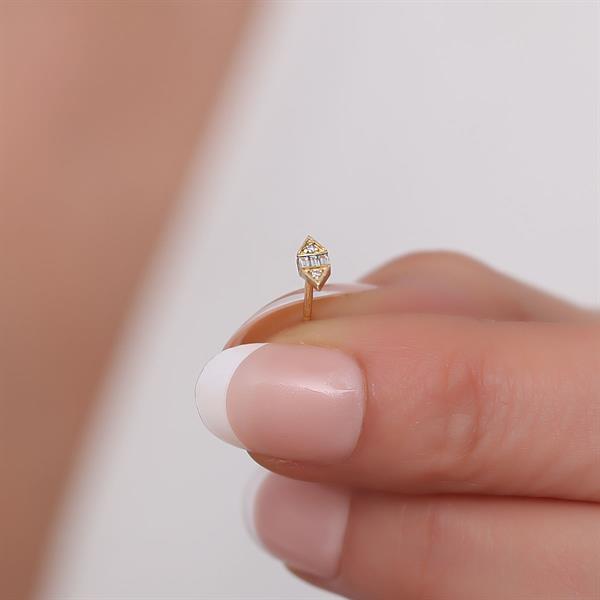 0.15 Karat Karo Pırlanta Küpe