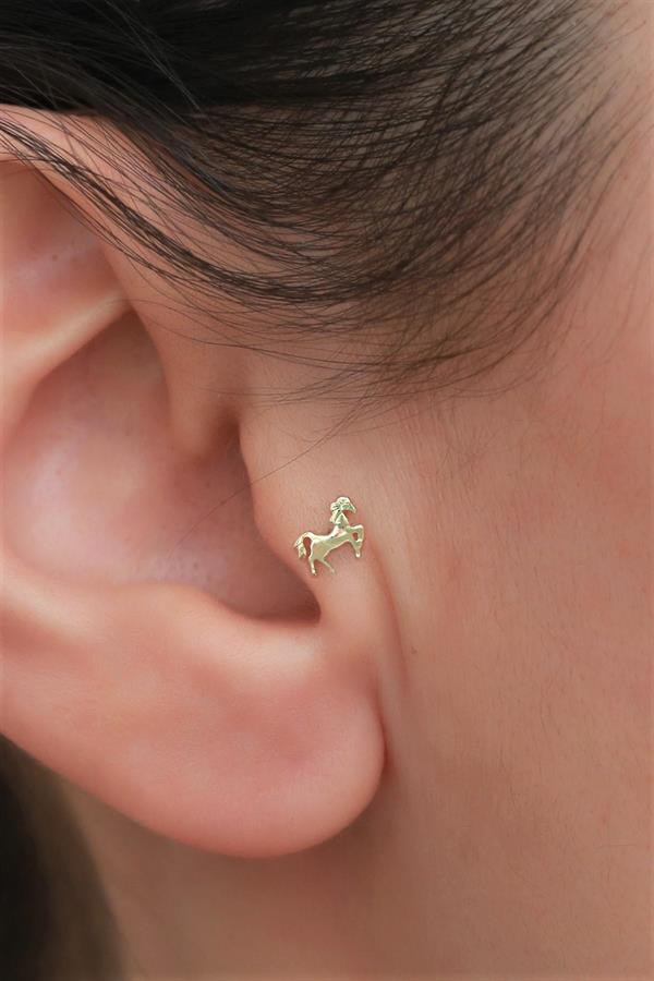 14 Ayar Altın At Figürlü Tragus Piercing
