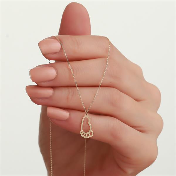 14K Gold Footprint Necklace
