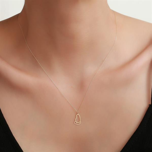 14K Gold Footprint Necklace
