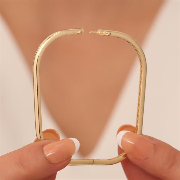14K Gold Rectangular Cuff Bracelet