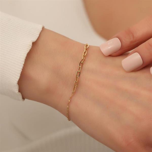 14K Solid Gold Dimida Mirrored Clip Bracelet