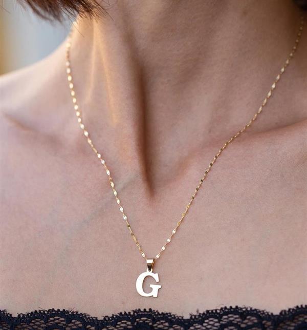 Letter G Necklace with 14K Solid Gold Plate