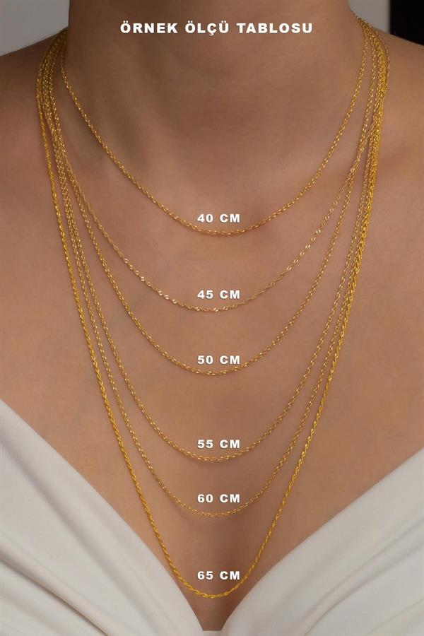 14K Solid Gold Sailor Lock Double Row Twist Necklace