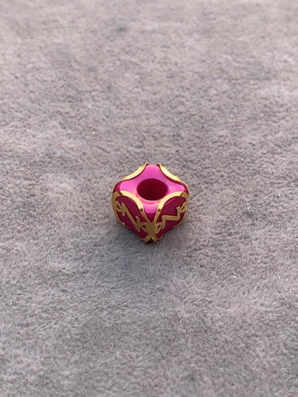 14 Ayar Altın Kafesli Pembe Boncuk Z Harf Kolye Ucu