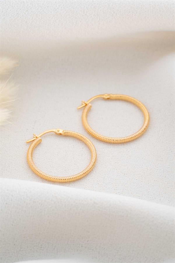 14K Solid Gold Limea Hoop Large Size Earrings