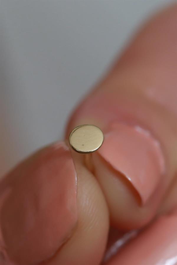 14K Solid Gold Mini Round Tragus Piercing