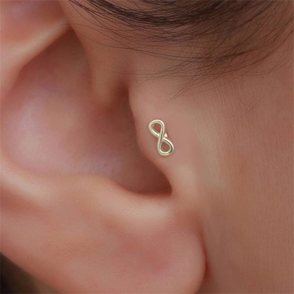 14 Ayar Altın Sonsuzluk Figürlü  Tragus Piercing