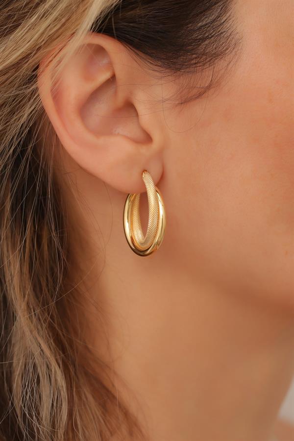 14K Solid Gold Spiral Hoop Earrings