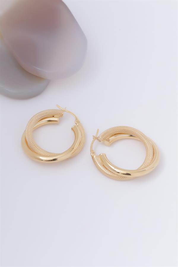 14K Solid Gold Spiral Hoop Earrings